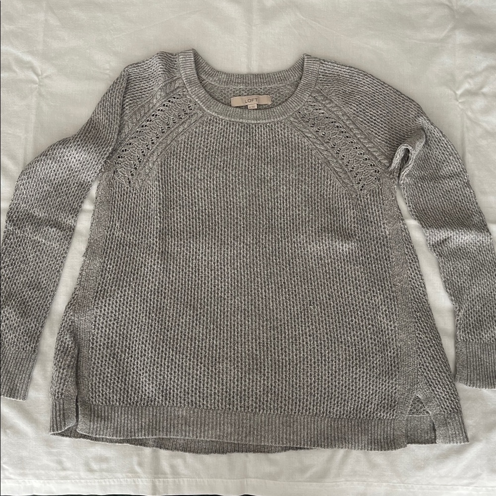 Gray pullover sweater